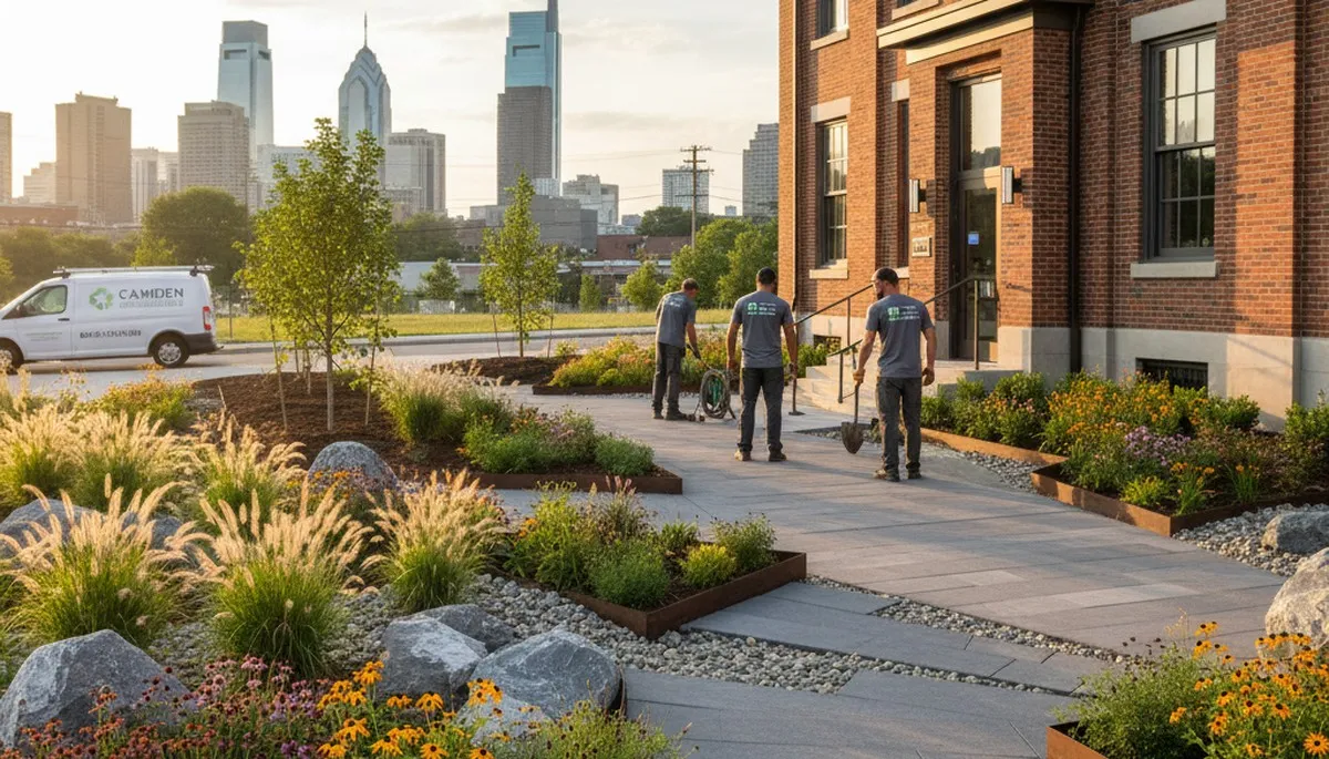 Landscaping team serving Philadelphia, PA with professional lawn care and garden maintenance