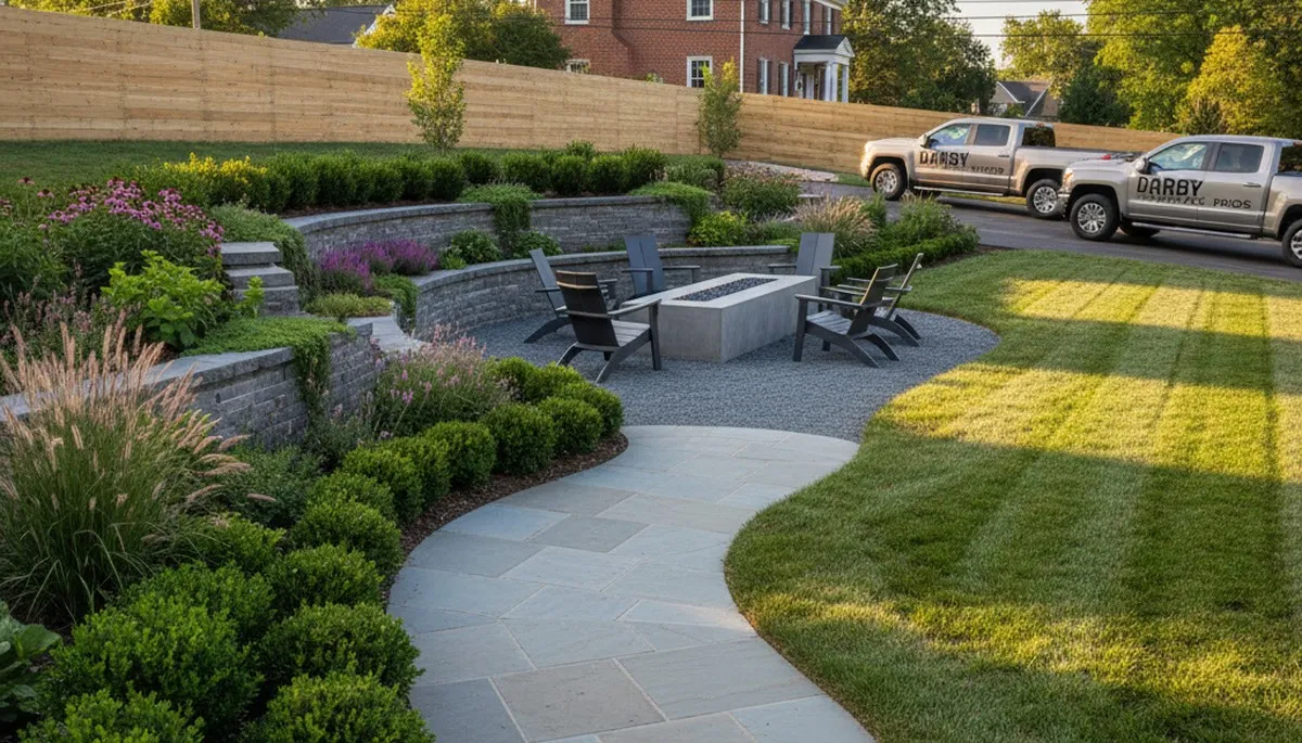 Landscaping crew providing lawn care and garden maintenance in Philadelphia, PA