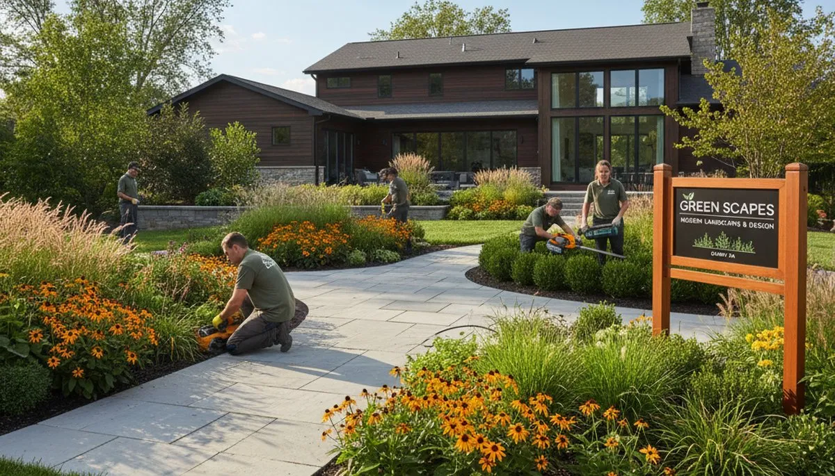 Philadelphia PA landscaping service scene for residential and commercial property maintenance
