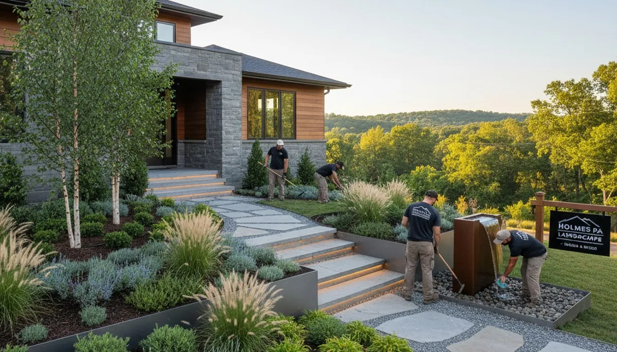 Philadelphia, PA landscaping team providing professional lawn and garden maintenance services