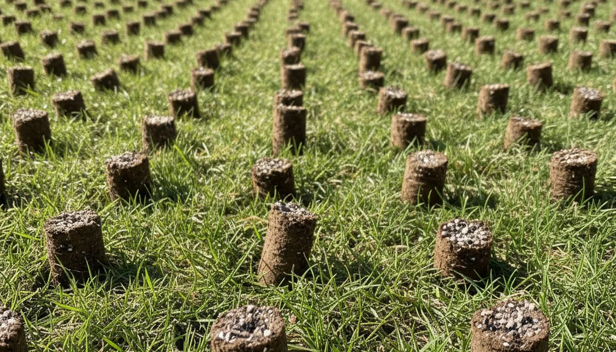 Compacted lawn soil showing poor drainage before aeration treatment in Philadelphia, PA landscaping
