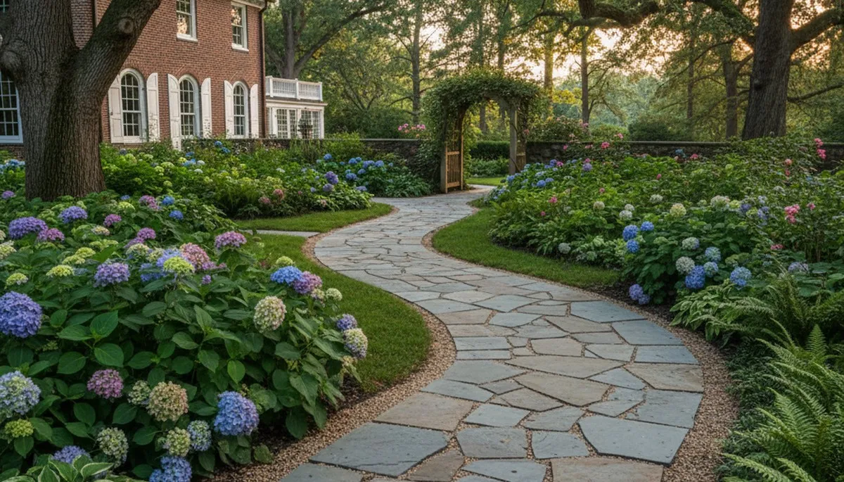 Stone paver pathway installation in Philadelphia, PA by Chop Chop Landscaping showing expert landscape design